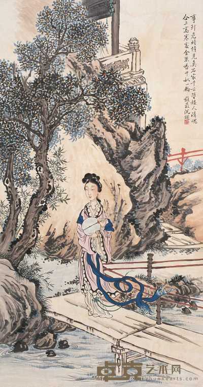 沈燧 仕女 立轴 151×80cm